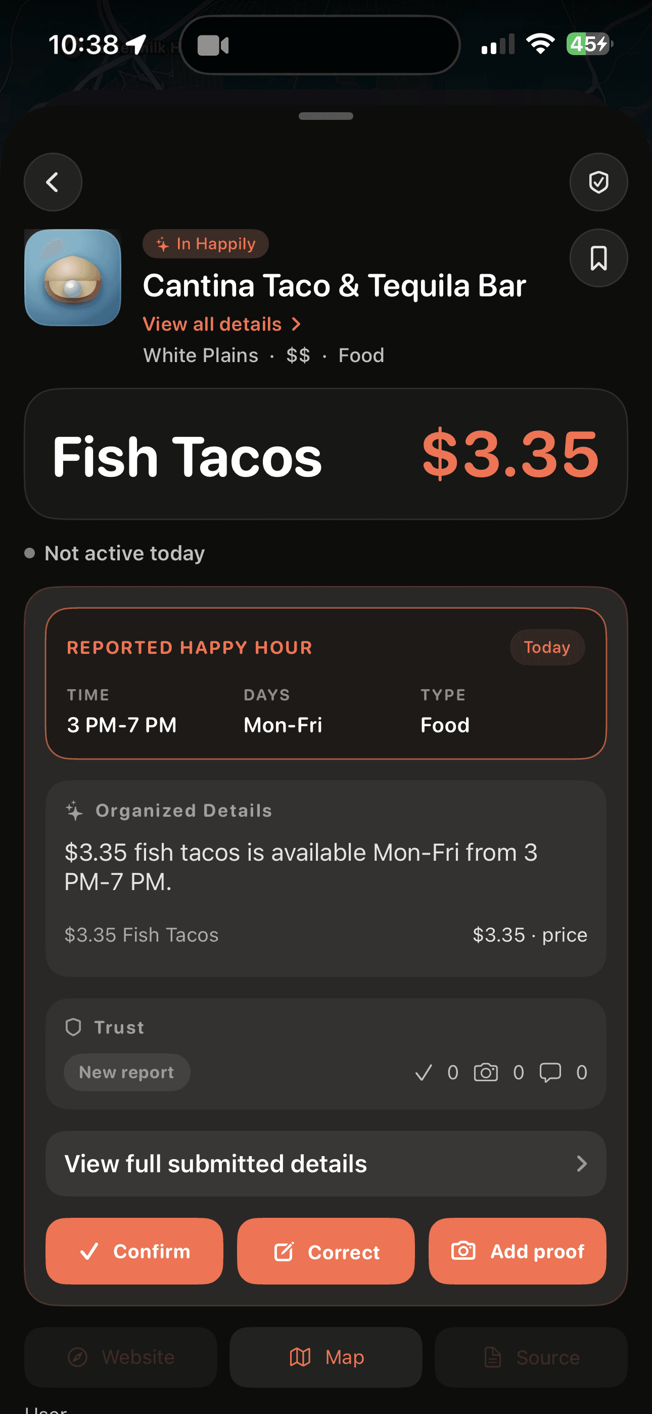 Happily app screen