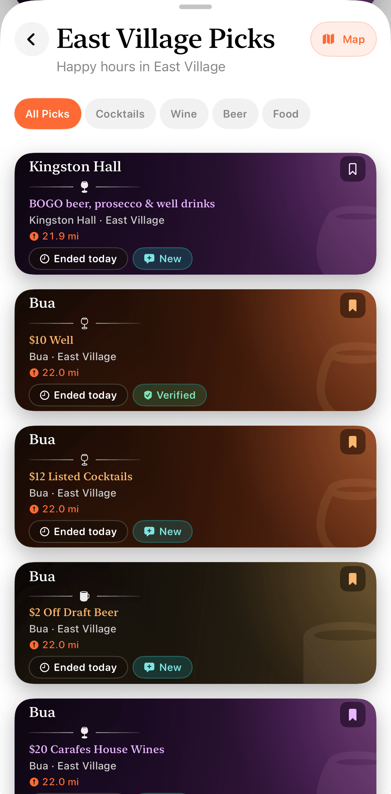 Happily app screen
