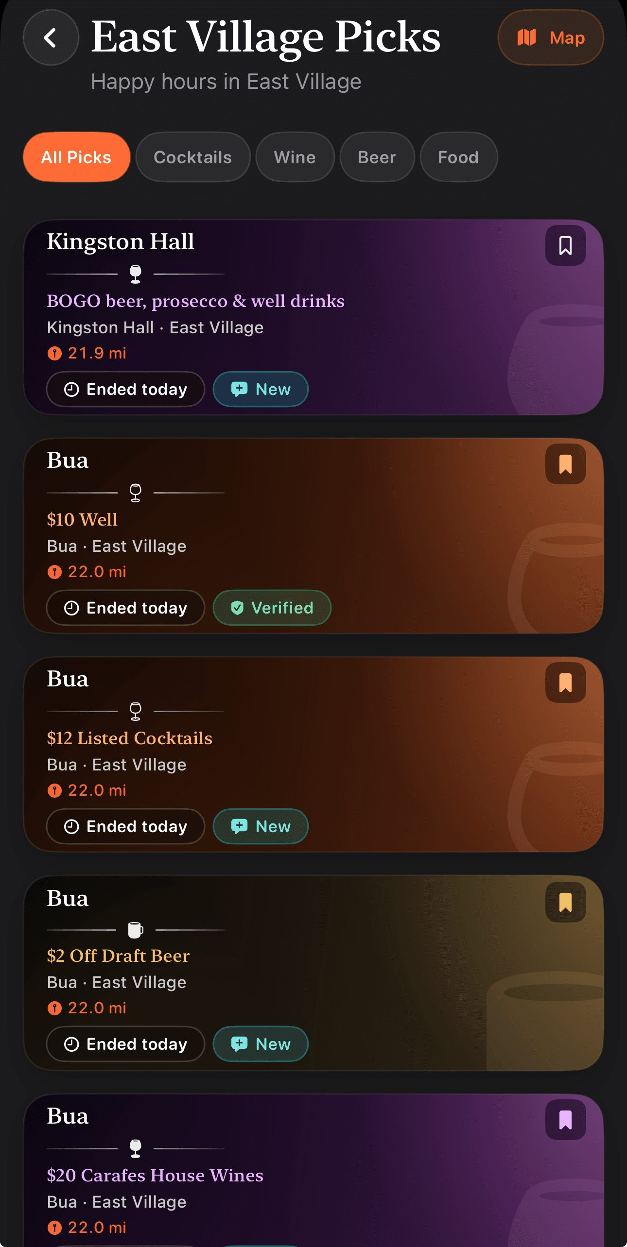 Happily app screen
