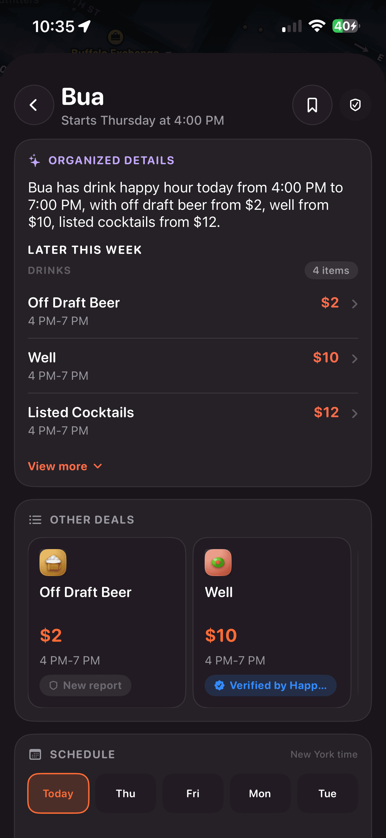 Happily app screen